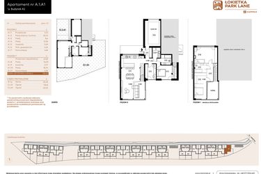 Rzut - Mieszkanie na sprzedaż 5 pokoi o powierzchni 136,73 m² - numer A.1.A1 w Łokietka Park Lane