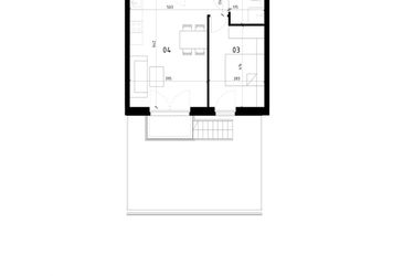 Rzut - Mieszkanie na sprzedaż 2 pokoje o powierzchni 42,05 m² - numer 3 w Traugutta