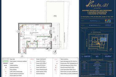 Rzut - Mieszkanie na sprzedaż 2 pokoje o powierzchni 50,8 m² - numer 1 w Revita 21 by Hvile Park