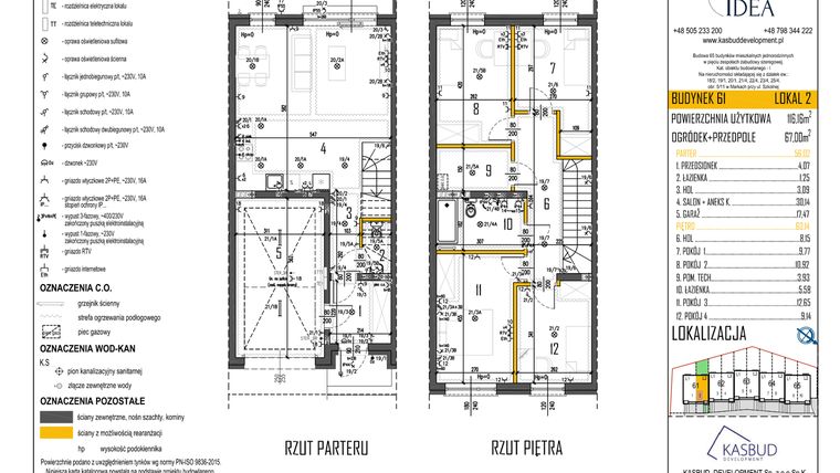 Rzut - Dom na sprzedaż 5 pokoi o powierzchni 116,16 m² - numer 61-L2 w Osiedle Idea etap I