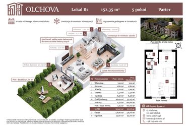 Rzut - Dom na sprzedaż 5 pokoi o powierzchni 152,35 m² - numer B1 w Olchova