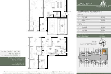 Rzut - Dom na sprzedaż 6 pokoi o powierzchni 117,9 m² - numer S4.4 w Osiedle Sosnowe Łazy