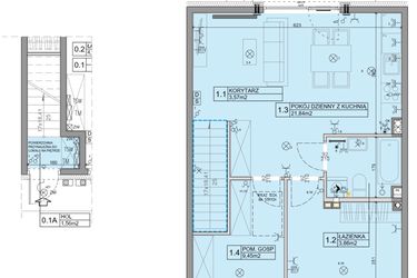 Rzut - Mieszkanie na sprzedaż 3 pokoje o powierzchni 56,07 m² - numer 92 w Manufaktura Marki 2 etap IV