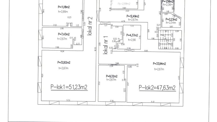 Rzut - Mieszkanie na sprzedaż 2 pokoje o powierzchni 51,23 m² - numer 2 w MGM Apartamenty
