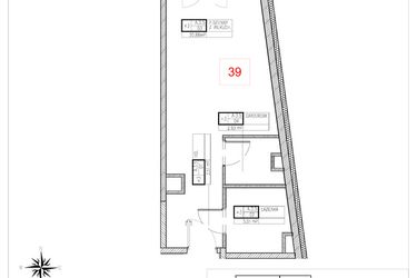 Rzut - Mieszkanie na sprzedaż 1 pokój o powierzchni 32,33 m² - numer A3.5 w Rezydencja Ogród Saski etap I i II