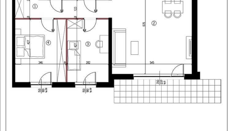 Rzut - Mieszkanie na sprzedaż 3 pokoje o powierzchni 80,04 m² - numer 24 w Andersa 3