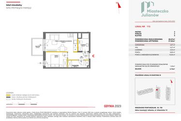Rzut - Mieszkanie na sprzedaż 2 pokoje o powierzchni 38,47 m² - numer 115 w Miasteczko Julianów