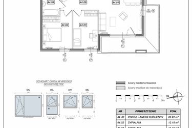 Rzut - Mieszkanie na sprzedaż 3 pokoje o powierzchni 66,61 m² - numer 5.A.44 w Urzeka bud. 5