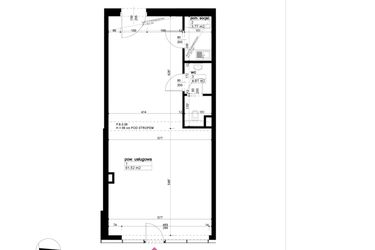 Rzut - Lokal użytkowy na sprzedaż 1 pokój o powierzchni 70,2 m² - numer B/2/0/1 w Malta Wołkowyska etap III