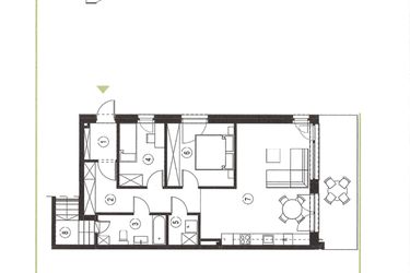 Rzut - Mieszkanie na sprzedaż 3 pokoje o powierzchni 70,74 m² - numer 19_1 w Apartamenty Sielanka