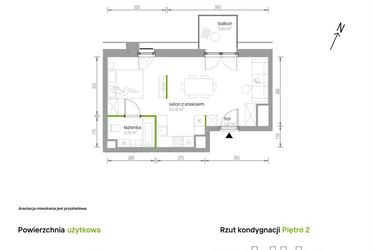 Rzut - Mieszkanie na sprzedaż 1 pokój o powierzchni 39,1 m² - numer 2/A/09 w Kijowska Vita
