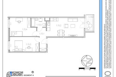 Rzut - Mieszkanie na sprzedaż 3 pokoje o powierzchni 61,4 m² - numer 15 w Osiedle Solne etap II