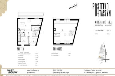 Rzut - Mieszkanie na sprzedaż 5 pokoi o powierzchni 126,07 m² - numer A.5.1 w Positivo Ołtaszyn