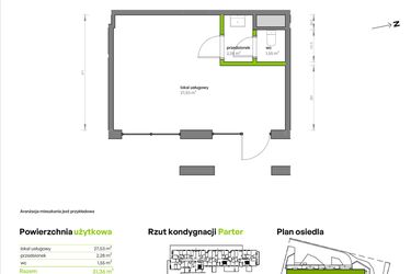 Rzut - Lokal użytkowy na sprzedaż 1 pokój o powierzchni 31,23 m² - numer U.2 w Unii Lubelskiej Vita