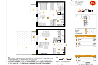 Rzut - Mieszkanie na sprzedaż 2 pokoje o powierzchni 70,87 m² - numer 11 w Osiedle Arkadia