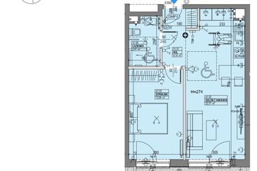 Rzut - Mieszkanie na sprzedaż 2 pokoje o powierzchni 43,79 m² - numer SU1 w Miasto Ogród 6 - OSLO i SZTOKHOLM