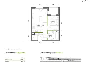 Rzut - Mieszkanie na sprzedaż 2 pokoje o powierzchni 35,85 m² - numer D1/B/04 w Orawska Vita