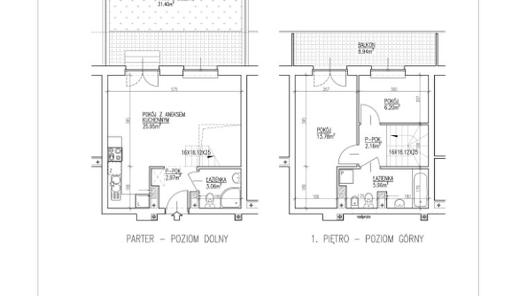 Rzut - Mieszkanie na sprzedaż 3 pokoje o powierzchni 60,08 m² - numer 30 w Północna 26