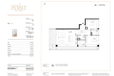 Rzut - Mieszkanie na sprzedaż 3 pokoje o powierzchni 96,78 m² - numer G_8 w Warmiński Port etap V