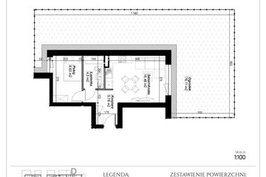 Rzut - Mieszkanie na sprzedaż 2 pokoje o powierzchni 35,19 m² - numer E.1 w Narcyzowe Wzgórza II