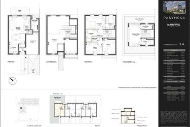 Rzut - Mieszkanie na sprzedaż 4 pokoje o powierzchni 156,8 m² - numer 3A w Wille Pasymska