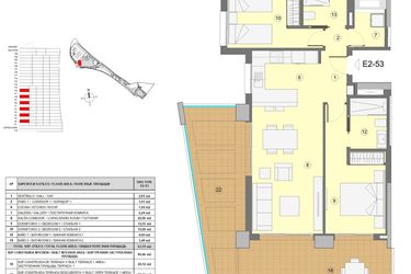 Rzut - Mieszkanie na sprzedaż 3 pokoje o powierzchni 75 m² - numer 3 w Eagle Apartments 2