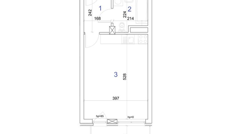 Rzut - Mieszkanie na sprzedaż 1 pokój o powierzchni 29,04 m² - numer 6A.39 w Mierzeja Wiślana etap IV
