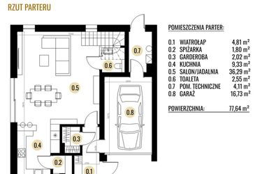 Rzut - Dom na sprzedaż 5 pokoi o powierzchni 157,5 m² - numer B1 w Cichy Zakątek