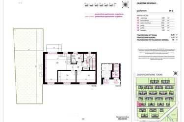 Rzut - Mieszkanie na sprzedaż 3 pokoje o powierzchni 51,36 m² - numer B1-2 w Aleja Kwitnącej Wiśni