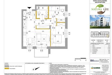 Rzut - Mieszkanie na sprzedaż 3 pokoje o powierzchni 54,52 m² - numer G.34 w Osiedle Natura Life budynki GHI
