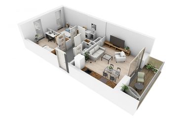 Rzut - Mieszkanie na sprzedaż 3 pokoje o powierzchni 54,27 m² - numer N5.5 w Osiedle Narcyzowe