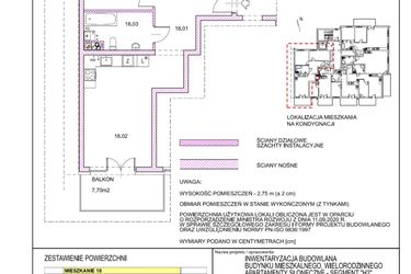 Rzut - Mieszkanie na sprzedaż 3 pokoje o powierzchni 63,78 m² - numer H2.18 w Apartamenty Słoneczne