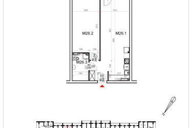 Rzut - Mieszkanie na sprzedaż 2 pokoje o powierzchni 52,29 m² - numer 26 w Malinowa Osiedle Borek