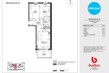 Rzut - Mieszkanie na sprzedaż 3 pokoje o powierzchni 55,48 m² - numer Z4.25 w Enklawa Apartamenty Z4 i Z5