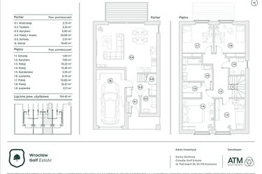 Rzut - Dom na sprzedaż 5 pokoi o powierzchni 134,07 m² - numer 39B w Domy Golfowe II