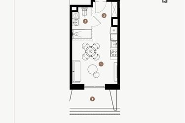 Rzut - Mieszkanie na sprzedaż 1 pokój o powierzchni 26,48 m² - numer 3.50 w WIMA APARTMENTS