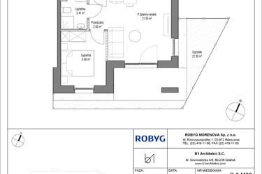 Rzut - Mieszkanie na sprzedaż 2 pokoje o powierzchni 36,44 m² - numer C.0M02 w Leszczyńskich 2