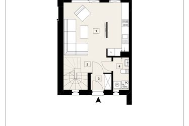 Rzut - Dom na sprzedaż 3 pokoje o powierzchni 69,03 m² - numer B8.A w Ametystowa Park