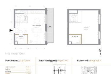 Rzut - Mieszkanie na sprzedaż 1 pokój o powierzchni 57,34 m² - numer A/62 w Królowej Jadwigi