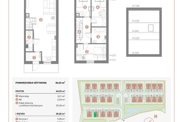 Rzut - Dom na sprzedaż 4 pokoje o powierzchni 84,63 m² - numer 4B w Bursztynova Polana