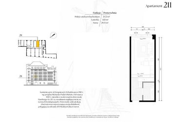 Rzut - Mieszkanie na sprzedaż 1 pokój o powierzchni 29,53 m² - numer G2/11 – 211 w Krupnicza 6/8
