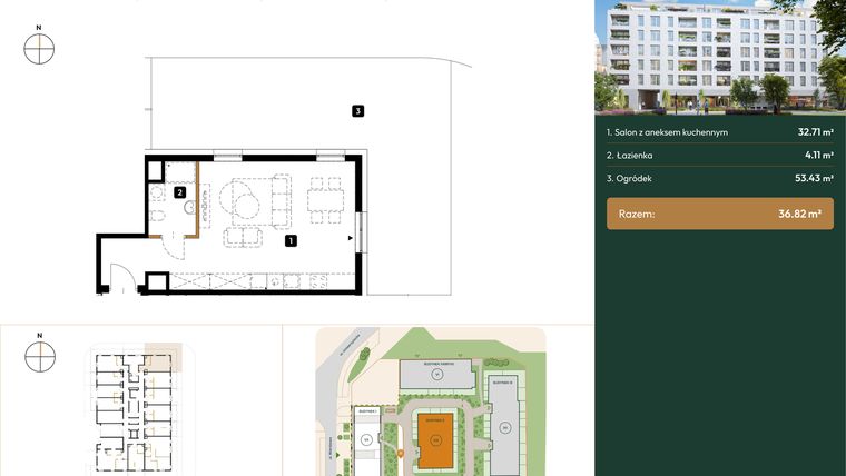 Rzut - Mieszkanie na sprzedaż 1 pokój o powierzchni 26,25 m² - numer 2.M0.08 w Wierzbowa 20