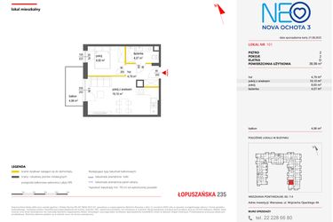 Rzut - Mieszkanie na sprzedaż 2 pokoje o powierzchni 36,56 m² - numer 101 w Neo Nova Ochota 3