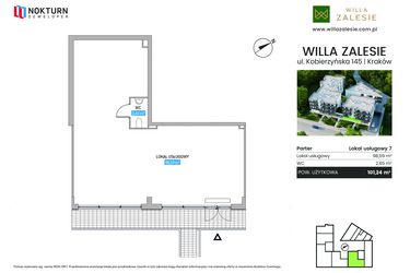 Rzut - Lokal użytkowy na sprzedaż 1 pokój o powierzchni 101,06 m² - numer L7 w Willa Zalesie