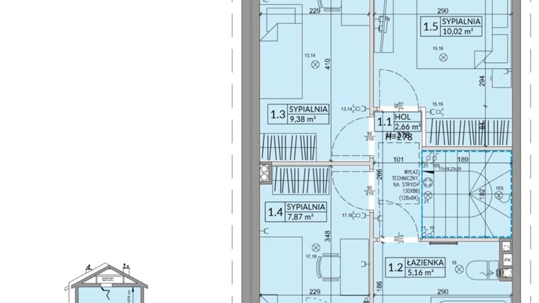 Rzut - Dom na sprzedaż 4 pokoje o powierzchni 77,99 m² - numer 33A w Osiedle Słoneczne etap IV