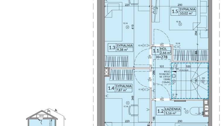 Rzut - Dom na sprzedaż 4 pokoje o powierzchni 77,99 m² - numer 29A w Osiedle Słoneczne etap III