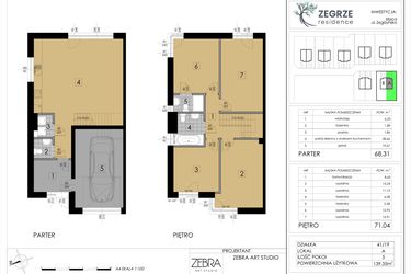 Rzut - Dom na sprzedaż 5 pokoi o powierzchni 139,35 m² - numer 41/19/A w Zegrze Residence