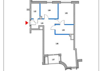 Rzut - Mieszkanie na sprzedaż 3 pokoje o powierzchni 72 m² - numer 46 w Garbary 68