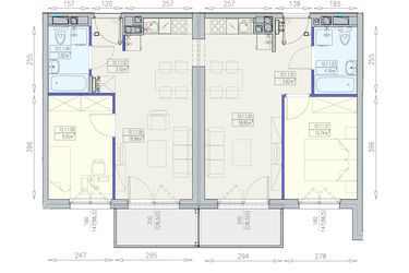 Rzut - Mieszkanie na sprzedaż 4 pokoje o powierzchni 73,3 m² - numer K2 10/1/1/4a w Południk 17 - budynek K2