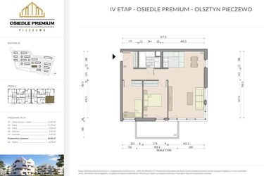 Rzut - Mieszkanie na sprzedaż 3 pokoje o powierzchni 65 m² - numer B1.14 w Osiedle Premium etap IV